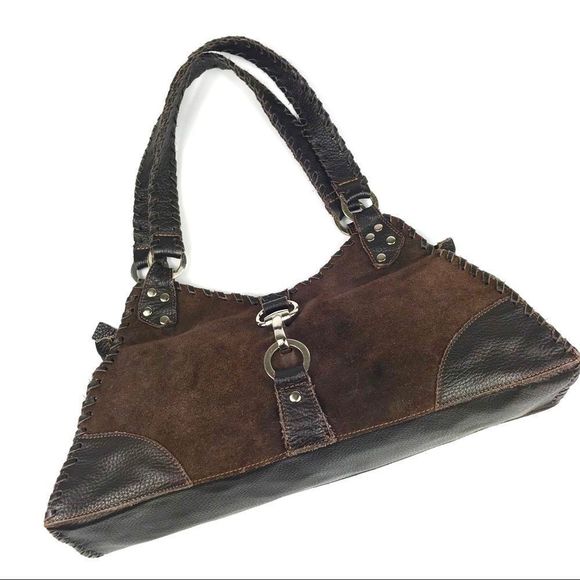 Carla Mancini brown suede & leather handbag